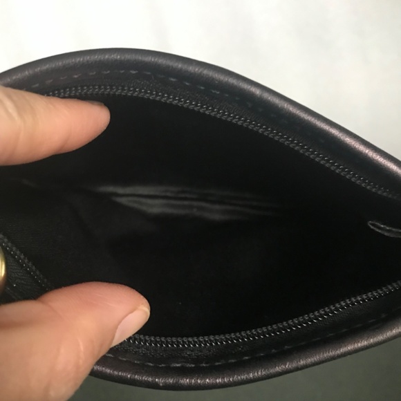 Coach Brown Canvas Leather Sig C Corner Zip Wristlet Mini Pouch - Picture 12 of 16